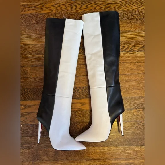 Christian Louboutin Astrilarge 100 black and white Botta boots in 41 EU - Picture 15 of 16